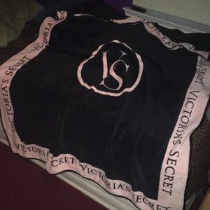 Victoria's Secret pink and black blanket